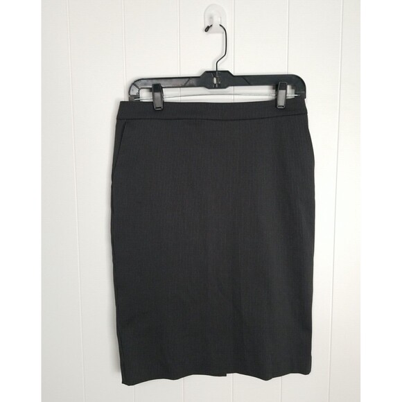 MNG Mango Skirt Size 8 Black White Pinstripe Pencil Straight Career New - Picture 1 of 11